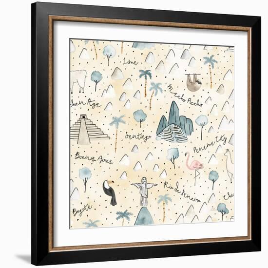 World Traveler Pattern V-Laura Marshall-Framed Art Print