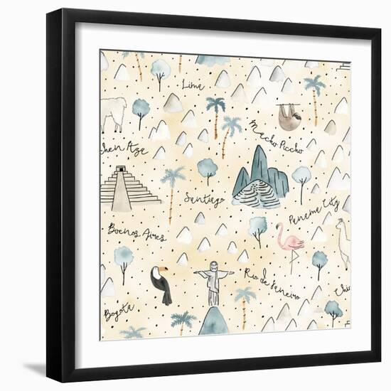 World Traveler Pattern V-Laura Marshall-Framed Art Print