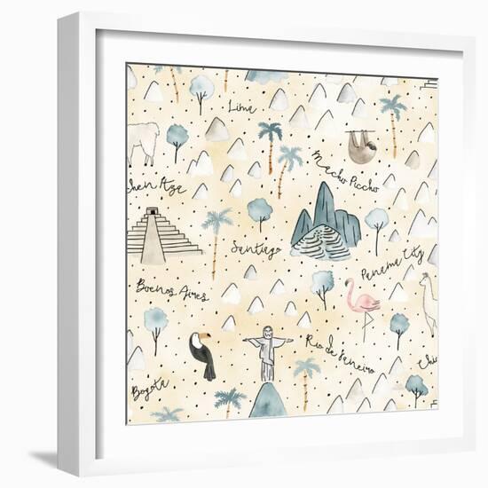 World Traveler Pattern V-Laura Marshall-Framed Art Print