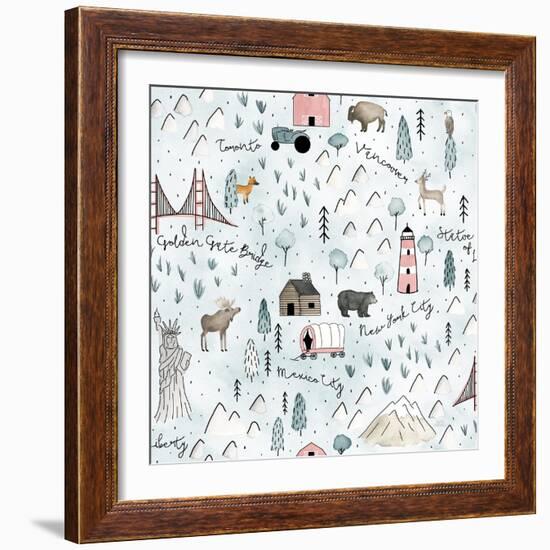 World Traveler Pattern VI-Laura Marshall-Framed Art Print