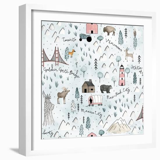 World Traveler Pattern VI-Laura Marshall-Framed Art Print