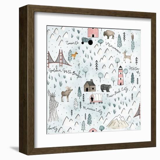 World Traveler Pattern VI-Laura Marshall-Framed Art Print