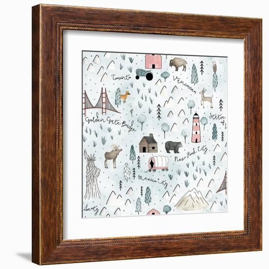 World Traveler Pattern VI-Laura Marshall-Framed Art Print