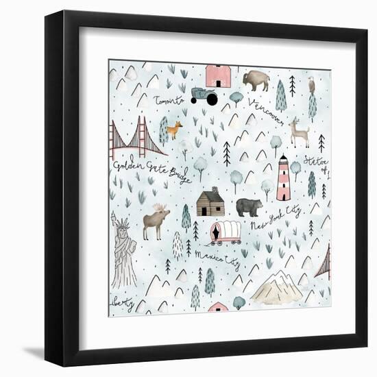 World Traveler Pattern VI-Laura Marshall-Framed Art Print