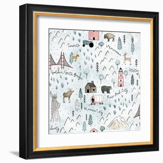 World Traveler Pattern VI-Laura Marshall-Framed Art Print