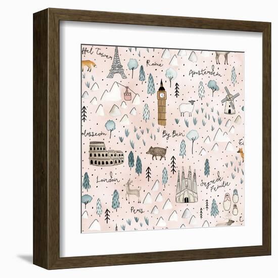 World Traveler Pattern VII-Laura Marshall-Framed Art Print