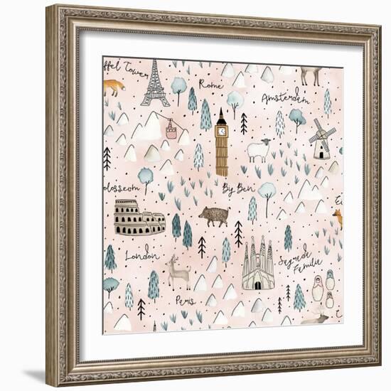 World Traveler Pattern VII-Laura Marshall-Framed Art Print