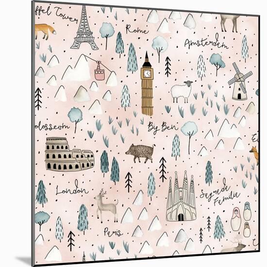 World Traveler Pattern VII-Laura Marshall-Mounted Art Print