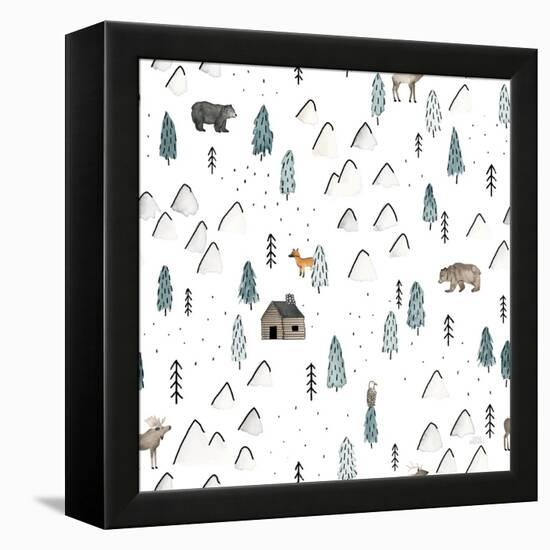 World Traveler Pattern XVI-Laura Marshall-Framed Stretched Canvas