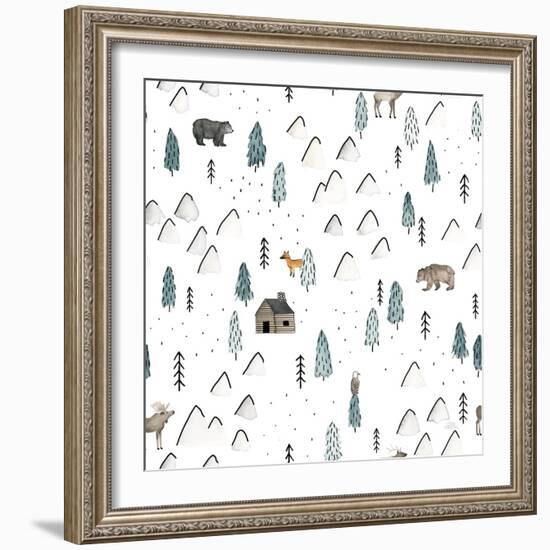 World Traveler Pattern XVI-Laura Marshall-Framed Art Print