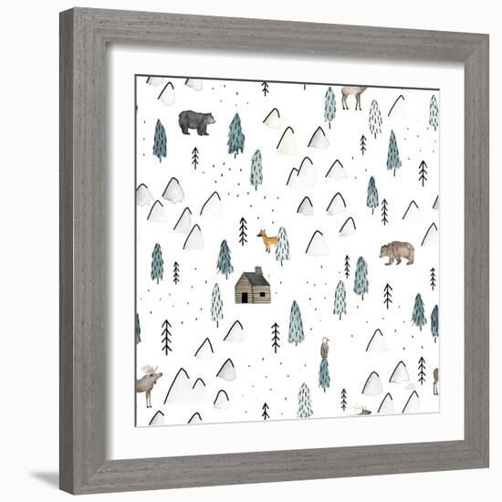 World Traveler Pattern XVI-Laura Marshall-Framed Art Print