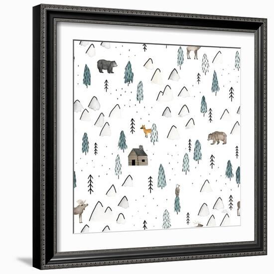 World Traveler Pattern XVI-Laura Marshall-Framed Art Print