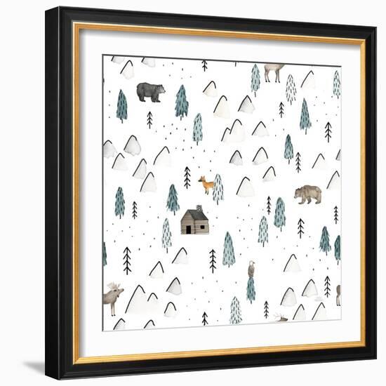 World Traveler Pattern XVI-Laura Marshall-Framed Art Print