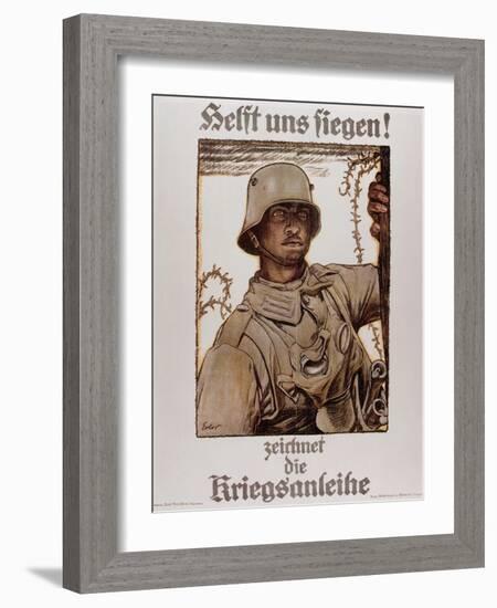 World War I (1914-1918). Poster  Help Us Win  by Fritz Erler (1868-1940)-Prisma Archivo-Framed Photographic Print