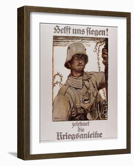 World War I (1914-1918). Poster  Help Us Win  by Fritz Erler (1868-1940)-Prisma Archivo-Framed Photographic Print