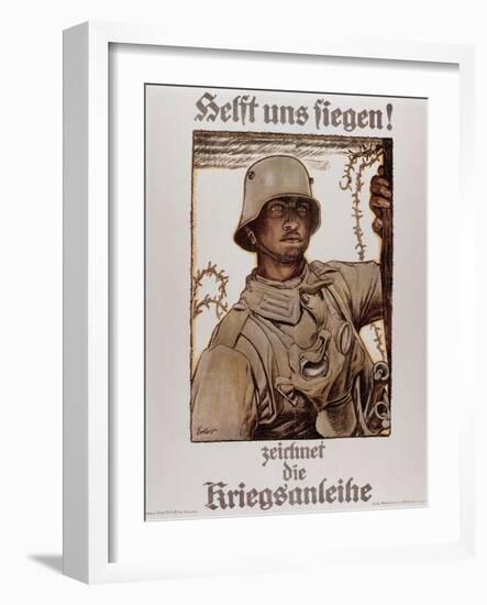 World War I (1914-1918). Poster  Help Us Win  by Fritz Erler (1868-1940)-Prisma Archivo-Framed Photographic Print