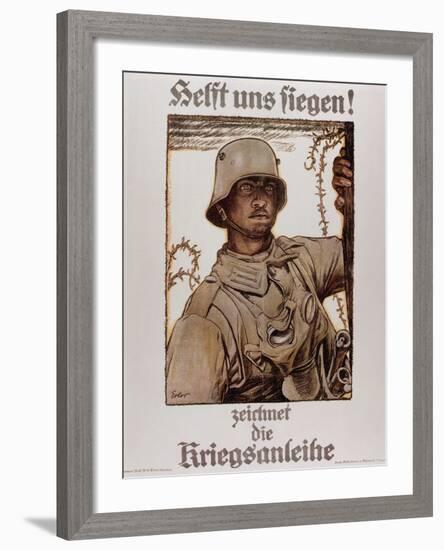 World War I (1914-1918). Poster  Help Us Win  by Fritz Erler (1868-1940)-Prisma Archivo-Framed Photographic Print