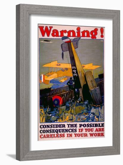 World War I American Homefront Aircraft Production War Work Poster, 1917-L.n. Britton-Framed Art Print