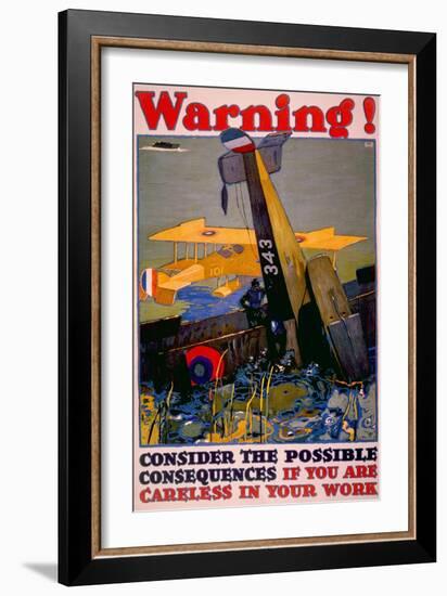 World War I American Homefront Aircraft Production War Work Poster, 1917-L.n. Britton-Framed Art Print