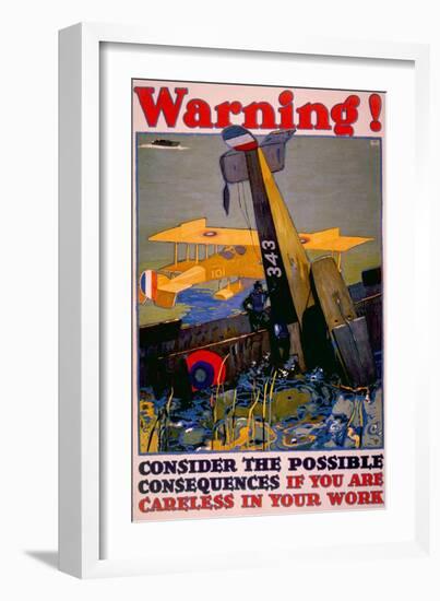 World War I American Homefront Aircraft Production War Work Poster, 1917-L.n. Britton-Framed Art Print