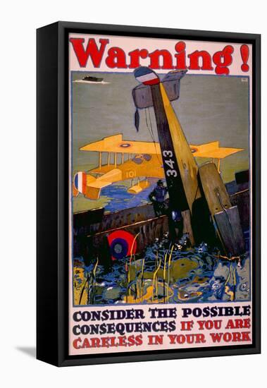 World War I American Homefront Aircraft Production War Work Poster, 1917-L.n. Britton-Framed Stretched Canvas