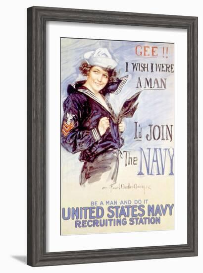 World War I American Recuiting Poster, 1917-Howard Chandler Christy-Framed Art Print