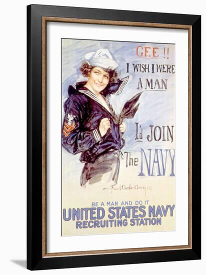 World War I American Recuiting Poster, 1917-Howard Chandler Christy-Framed Art Print