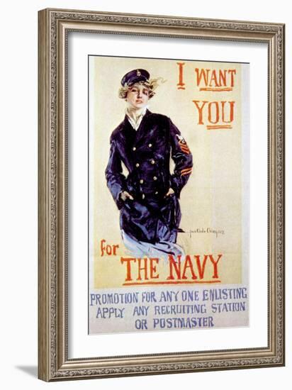 World War I American Recuiting Poster, 1917-Howard Chandler Christy-Framed Art Print