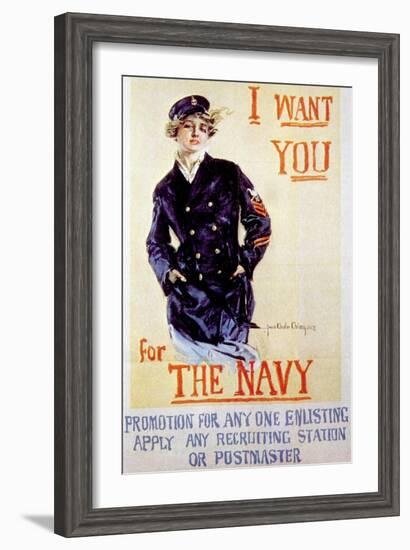 World War I American Recuiting Poster, 1917-Howard Chandler Christy-Framed Art Print