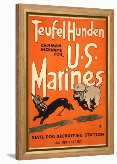 World War I Devil Dog Poster-null-Framed Stretched Canvas