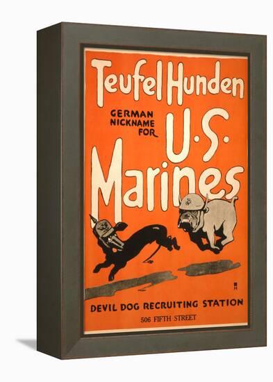 World War I Devil Dog Poster-null-Framed Stretched Canvas