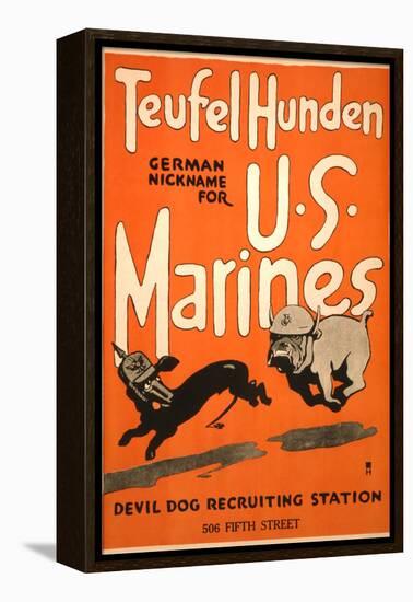 World War I Devil Dog Poster-null-Framed Stretched Canvas