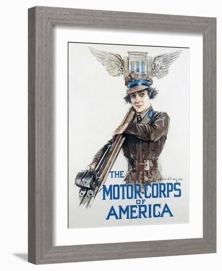 World War I: Motor Corps-Howard Chandler Christy-Framed Giclee Print