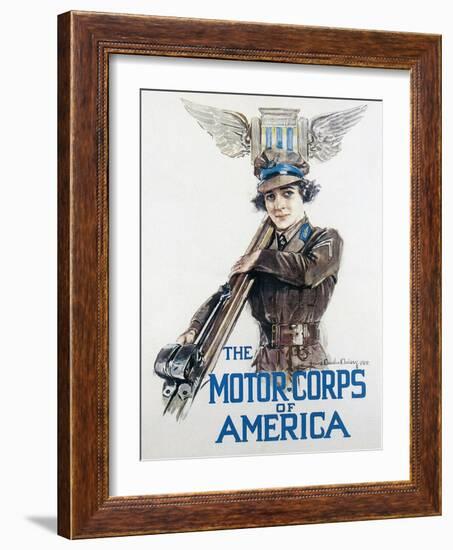 World War I: Motor Corps-Howard Chandler Christy-Framed Giclee Print