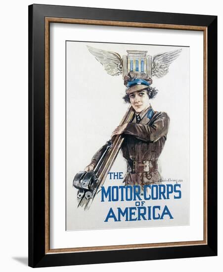 World War I: Motor Corps-Howard Chandler Christy-Framed Giclee Print