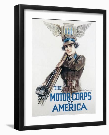 World War I: Motor Corps-Howard Chandler Christy-Framed Giclee Print