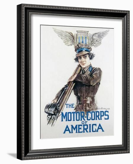 World War I: Motor Corps-Howard Chandler Christy-Framed Giclee Print