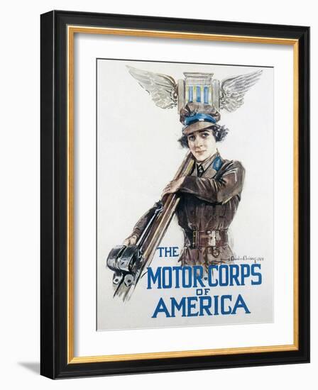 World War I: Motor Corps-Howard Chandler Christy-Framed Giclee Print