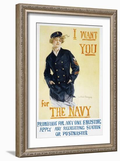 World War I: Navy Poster-Howard Chandler Christy-Framed Giclee Print