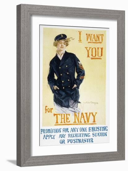 World War I: Navy Poster-Howard Chandler Christy-Framed Giclee Print