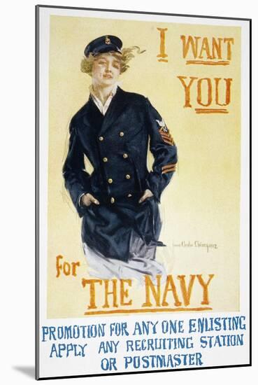 World War I: Navy Poster-Howard Chandler Christy-Mounted Giclee Print