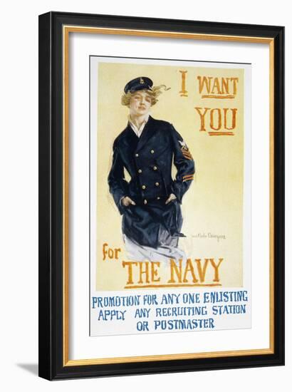 World War I: Navy Poster-Howard Chandler Christy-Framed Giclee Print