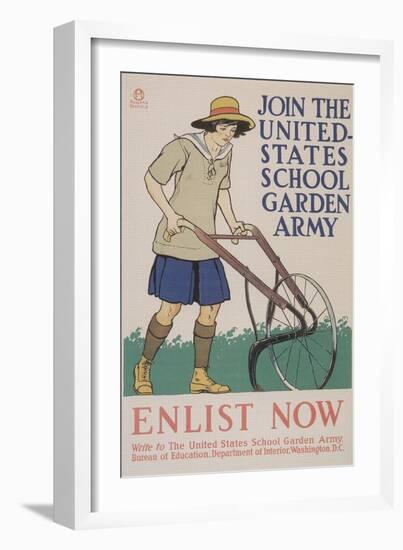 World War I Poster for Gardening-null-Framed Art Print