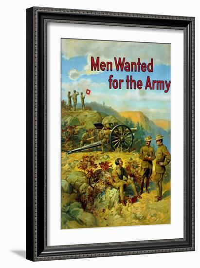 World War I Propaganda Poster of Soldiers Manning Various Posts-null-Framed Art Print