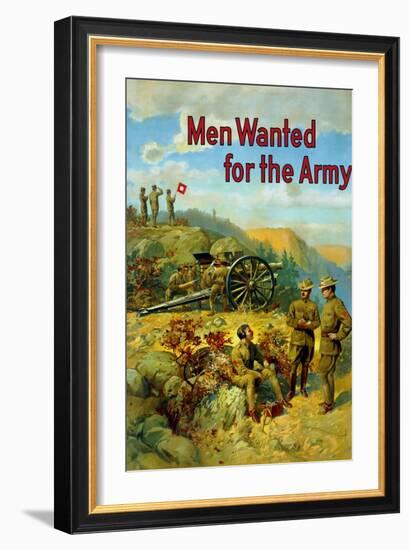 World War I Propaganda Poster of Soldiers Manning Various Posts-null-Framed Art Print