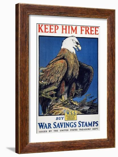 World War I: Saving Stamps-Charles Livingston Bull-Framed Giclee Print