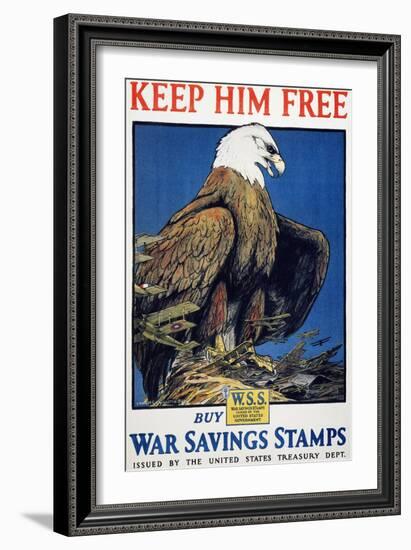 World War I: Saving Stamps-Charles Livingston Bull-Framed Giclee Print