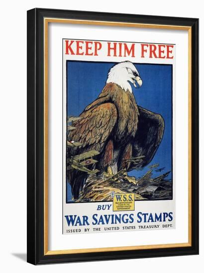 World War I: Saving Stamps-Charles Livingston Bull-Framed Giclee Print