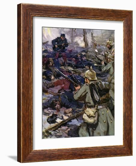 World War I- The Germans capture Fort Beauséjour-Cyrus Cuneo-Framed Giclee Print