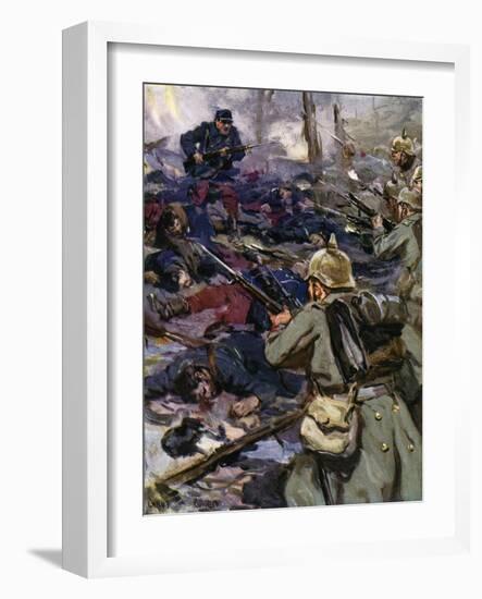 World War I- The Germans capture Fort Beauséjour-Cyrus Cuneo-Framed Giclee Print